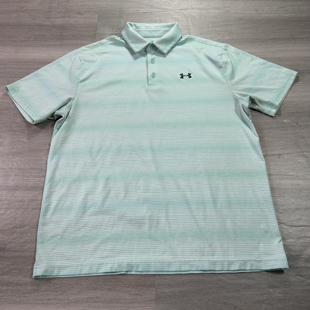 Under Armour Light Mint Green Striped Polo Shirt